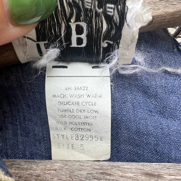 Vintage 70s Blue Crepe Lace Boho Cottagecore Prairie Maxi Dress PBJ by Jerrel 5 - Picture 6 of 6